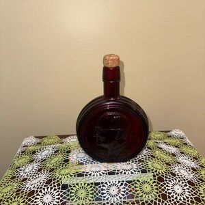 Source Unknown Deep Red Glass Art Bottle